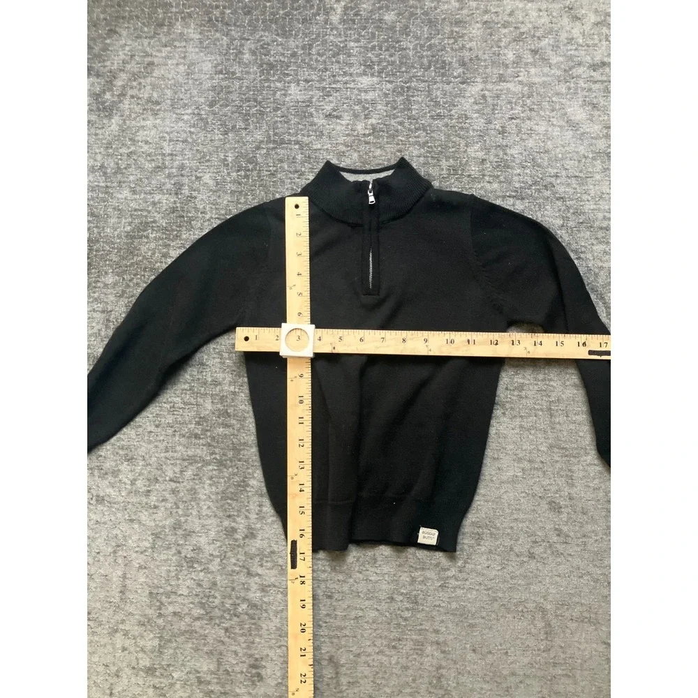 RuggedButts Quarter Zip‎ Sweater Toddler Boys 4T Black Cotton Knitted Pullover